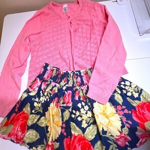 Flower skirt from Abercrombie and pink cardigan from Carter's size 10 for girls.